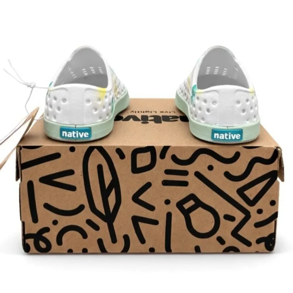 Native Jefferson Toddler Kids Slip-On Water Shoes Calm Green Calm Blob C4